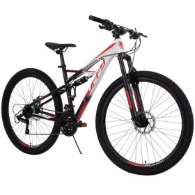 Huffy 27.5 Inch Oxide Mens Mountain Bike, White - Dual Suspension 21-Speed