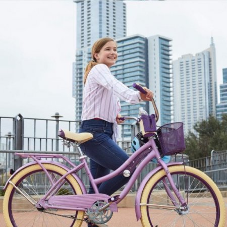Huffy 24 In. Nel Lusso Girls' Cruiser Bike, Purple Satin
