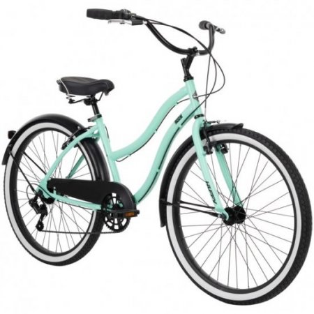 Huffy 26-inch Womens' Lockland 7-Speed Cruiser Bike, Sea Foam Green