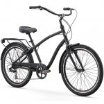 sixthreezero Every Journey Men's 7-Speed Hybrid Cruiser Bicycle, 26 In. Wheels, Matte Black