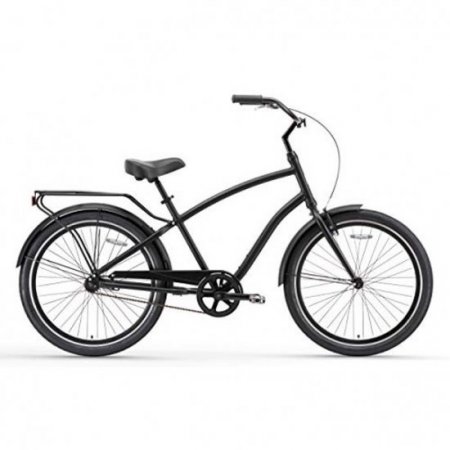 sixthreezero EVRYjourney Men's 26" Single Speed Sport Hybrid Cruiser Bicycle, Matte Black