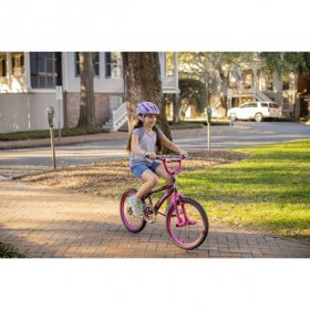 Genesis 20 Inch Girl's Inspire Girls Bike with Front and Rear Hand Breaks, Pink/Black