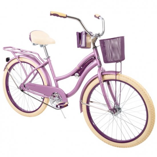 Huffy 24 In. Nel Lusso Girls\' Cruiser Bike, Purple Satin