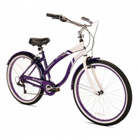 Kent Bicycles Oakwood Womens 26 In., Wall Tire Beach Cruiser Bike with 7-Speed Gear Shift, White