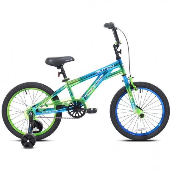 Genesis 18\" Glitch Boy\'s BMX Bike, Blue/Green