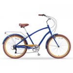 sixthreezero Everyone Men's 26 In. 7-Speed Speed New Sport Hybrid Cruiser Bicycle, Denim Honey