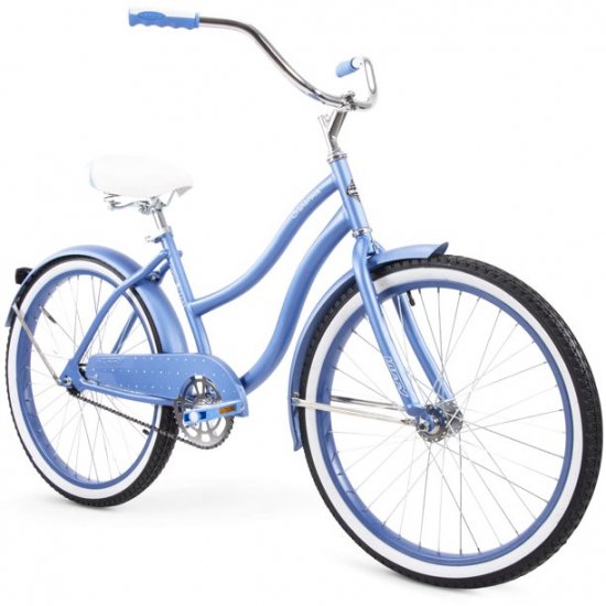 Huffy 24\" Cranbrook Girls\' Cruiser Bike with Perfect Fit Frame, Periwinkle