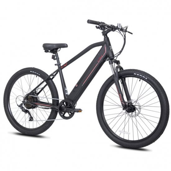 Kent Bicycles Electric Pedal Assist Mountain Bike , 27.5 In. Wheels, Black E-Bike, Electric Bicycle