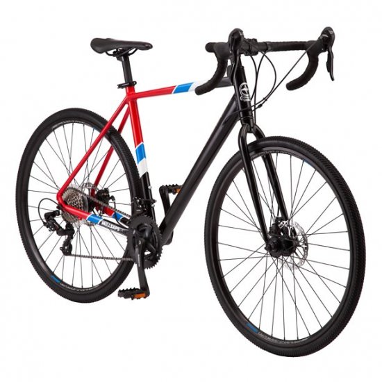 Schwinn Millsaps Road Bike, 700c wheels, 14 speeds, black / red, cyclocross