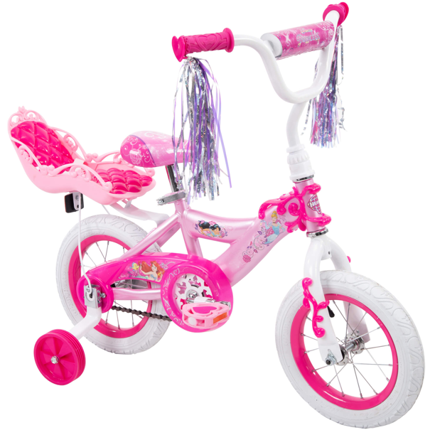 Disney Princess Girls\' 12\" Bike with Doll Carrier by Huffy